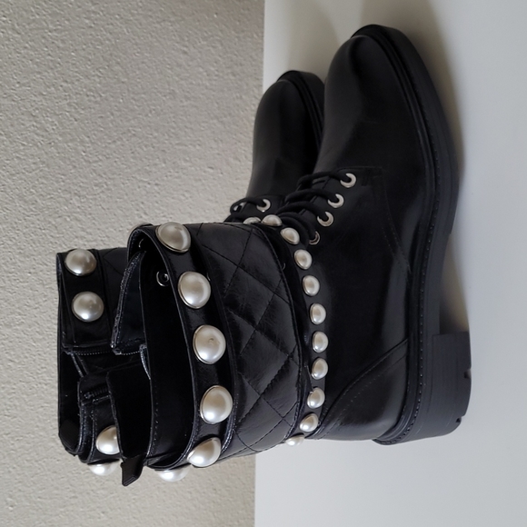 Zara boots with lace up and zipper closure new without  box - Picture 9 of 11